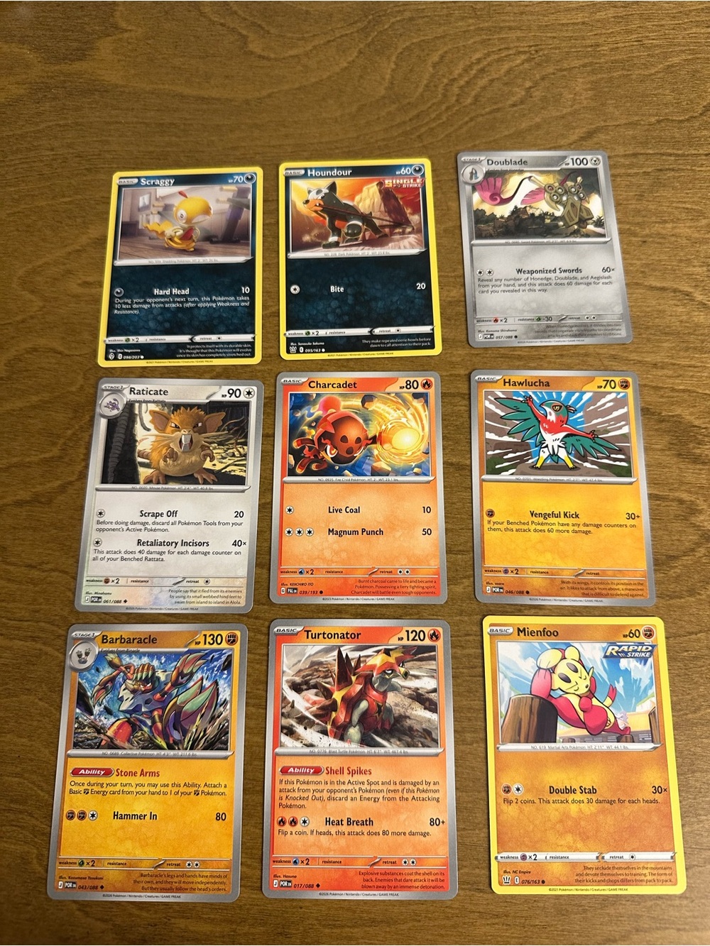 Lot of 9 Pokemon Cards NM